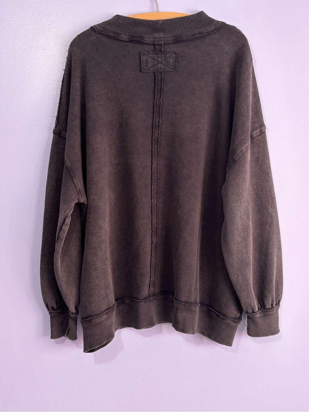 NWT Free People We The Free Palm Spring Graphic Mock Neck Washed Black SZ XS - Picture 12 of 16